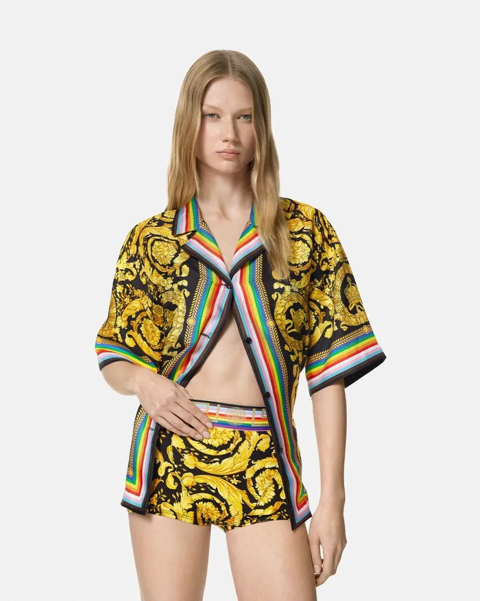 Versace Pride Barocco Trunks Blackprint Women Bras and Briefs