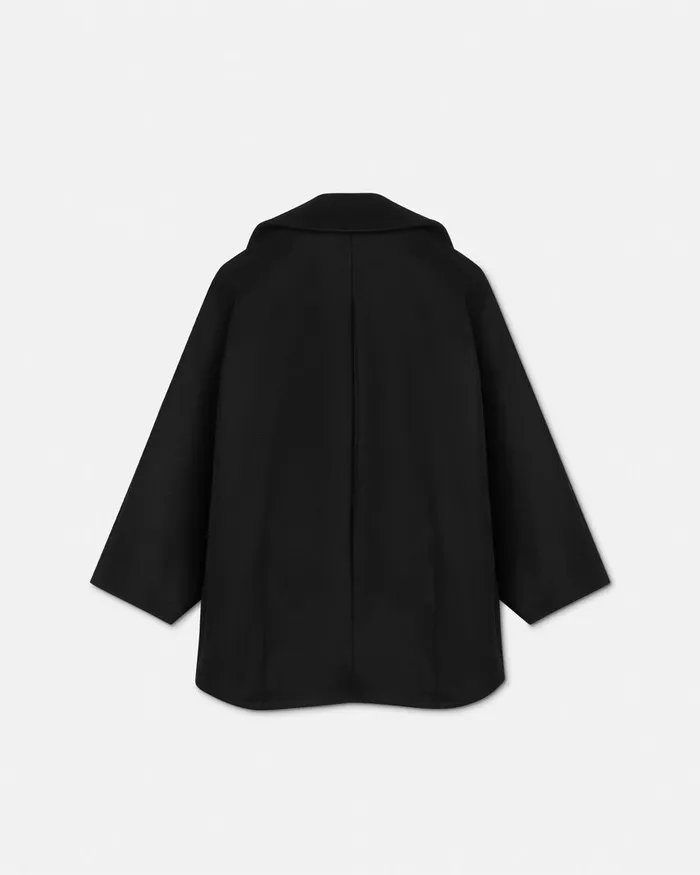 Versace Rounded Shoulders Peacoat Black Kids Outerwear