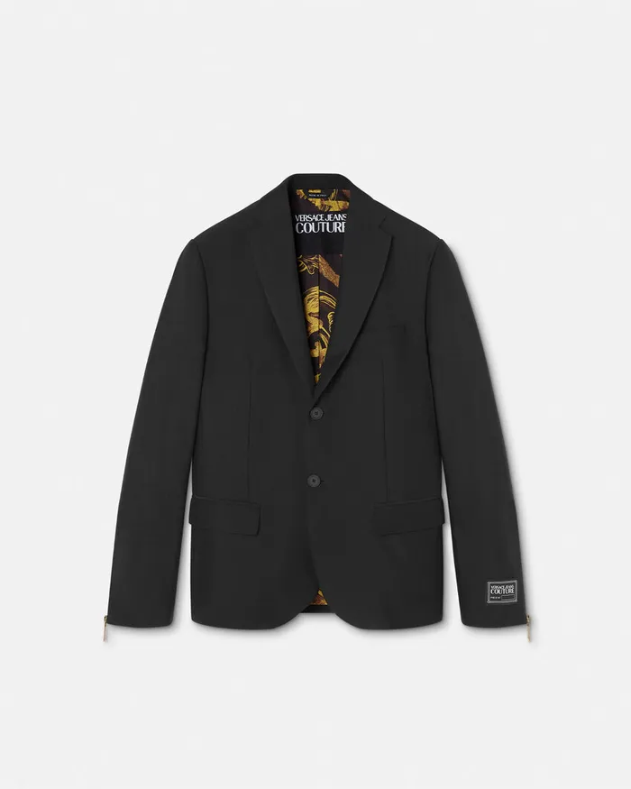 Versace SingleBreasted Blazer Blackprint Men Jeans Couture