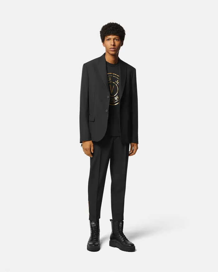 Versace SingleBreasted Blazer Blackprint Men Jeans Couture