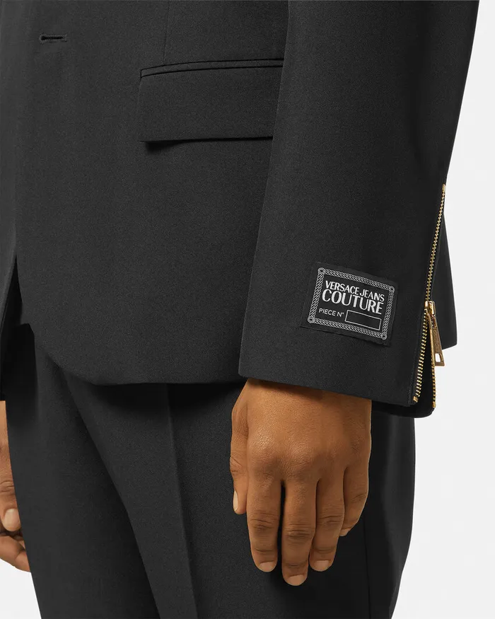 Versace SingleBreasted Blazer Blackprint Men Jeans Couture