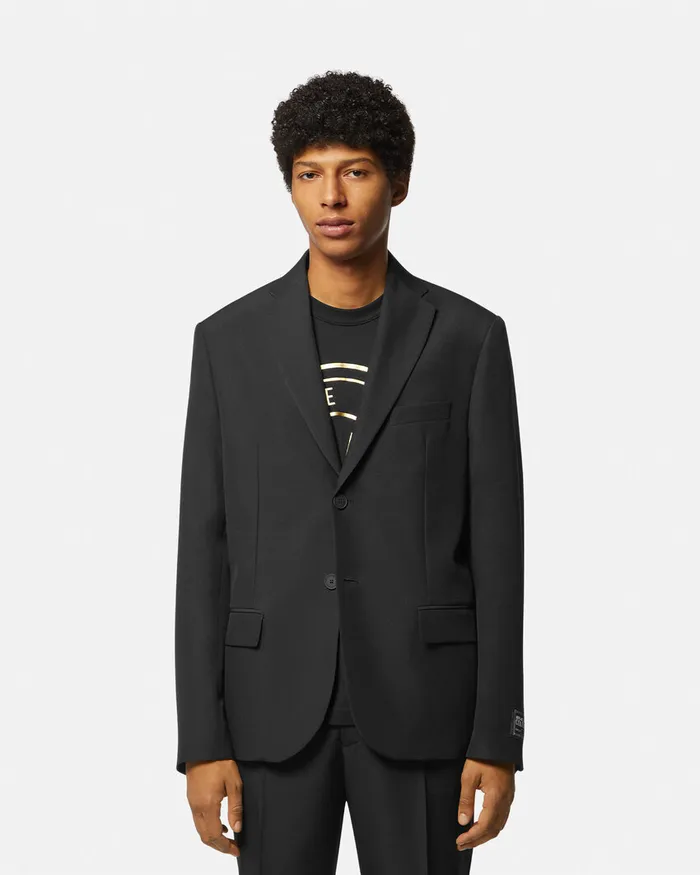 Versace SingleBreasted Blazer Blackprint Men Jeans Couture