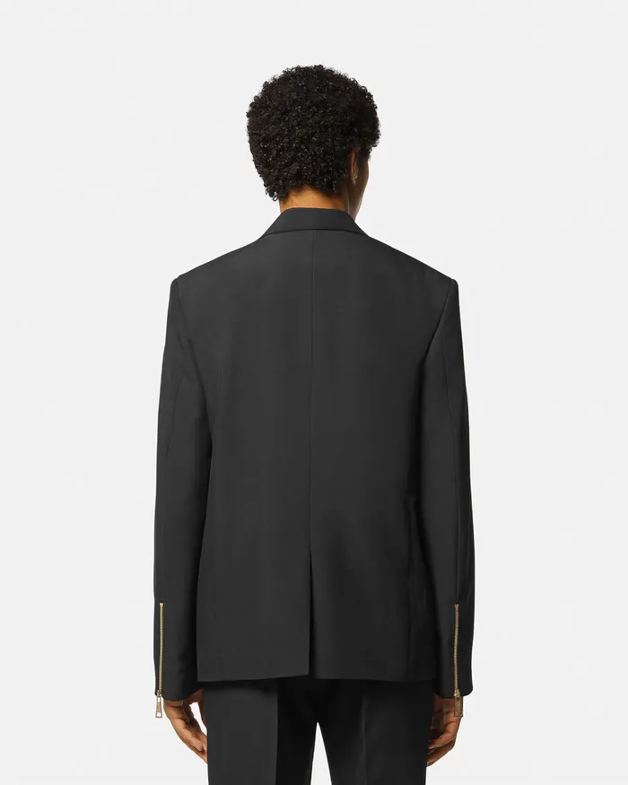 Versace SingleBreasted Blazer Blackprint Men Jeans Couture