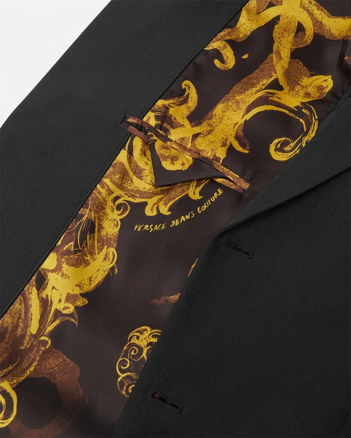 Versace SingleBreasted Blazer Blackprint Men Jeans Couture