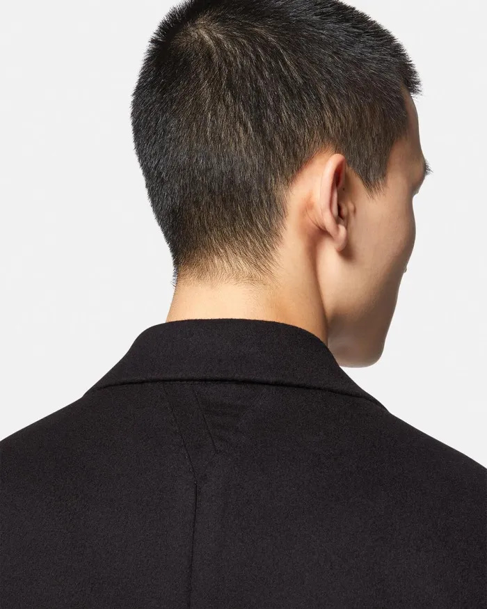 Versace SingleBreasted Coat Black Men Jackets and Coats