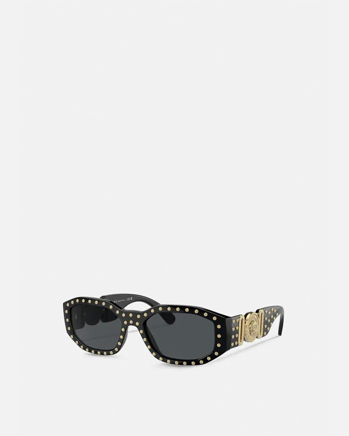 Versace Studded Medusa Biggie Sunglasses Black WomenMen Sunglasses