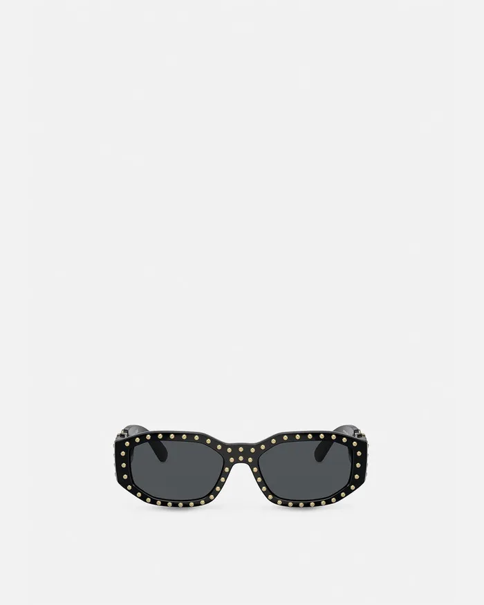 Versace Studded Medusa Biggie Sunglasses Black WomenMen Sunglasses