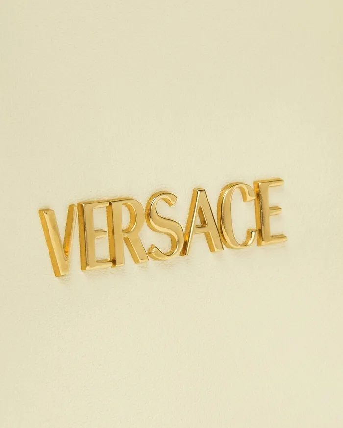 Versace Tag Bowling Shoulder Bag Yellow Women Top Handle