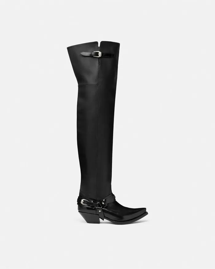 Versace Texano ThighHigh Boots 40 Mm Black Men Boots