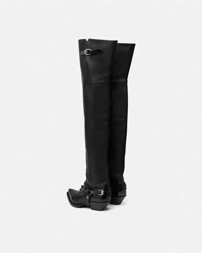 Versace Texano ThighHigh Boots 40 Mm Black Men Boots
