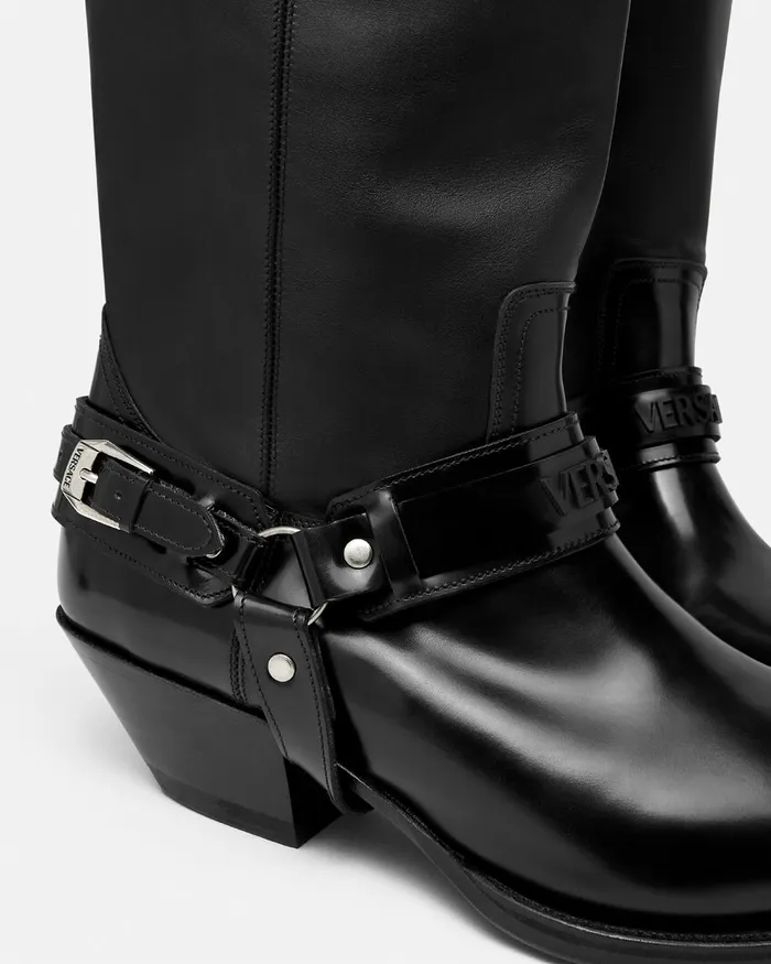 Versace Texano ThighHigh Boots 40 Mm Black Men Boots