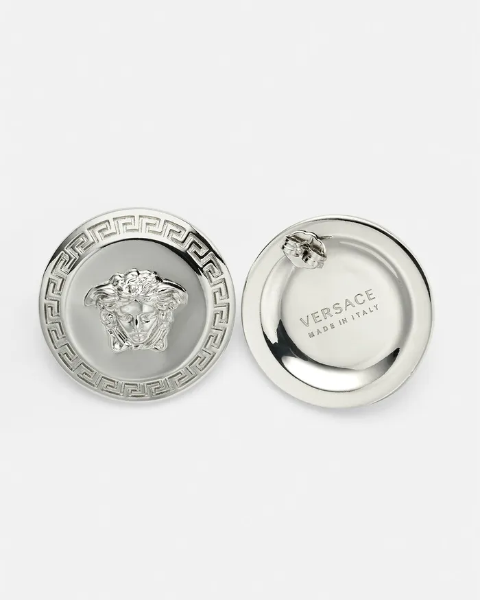 Versace Tribute Medusa Stud Earrings Silver Women Earrings