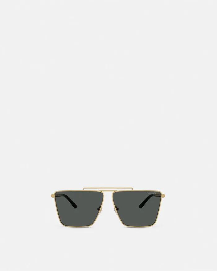 Versace Tubular Greca Sunglasses Blackgold Men Sunglasses