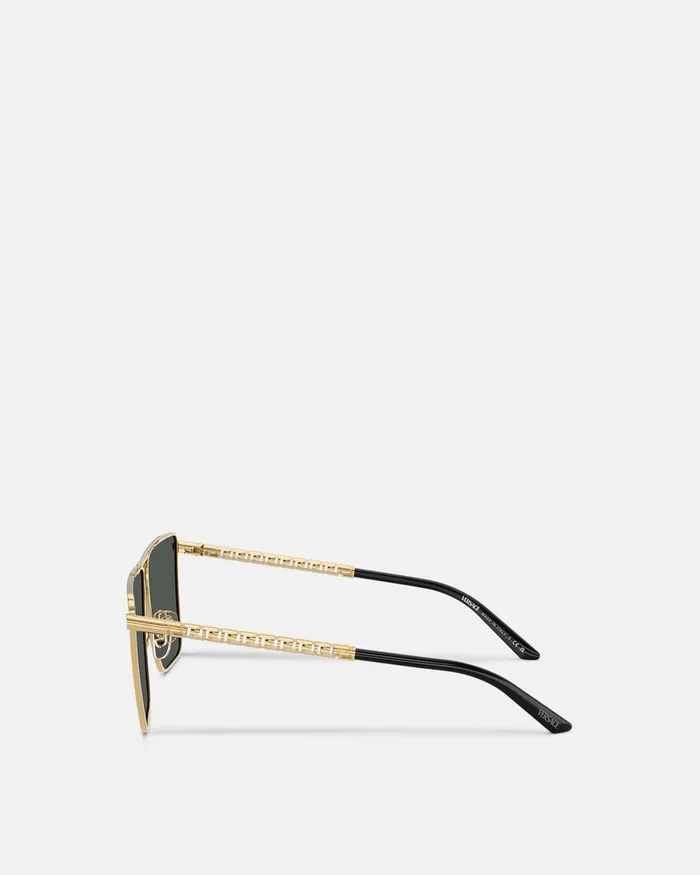Versace Tubular Greca Sunglasses Blackgold Men Sunglasses