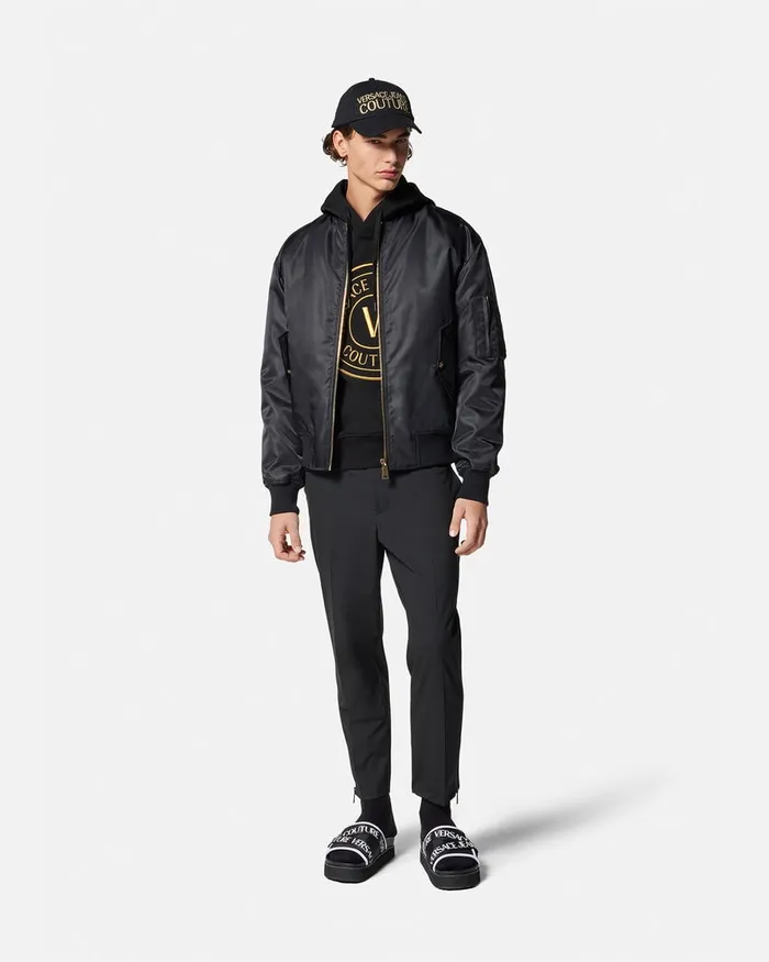 Versace VEmblem Hoodie Blackgold Men Jeans Couture