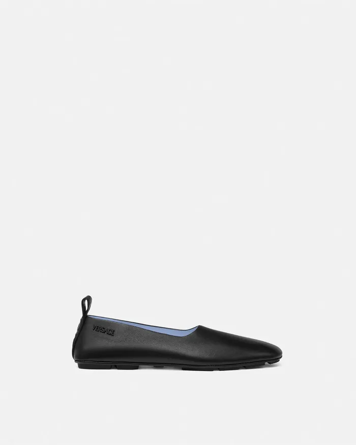 Versace Villa Driver Shoes Black Men Loafers and Slippers