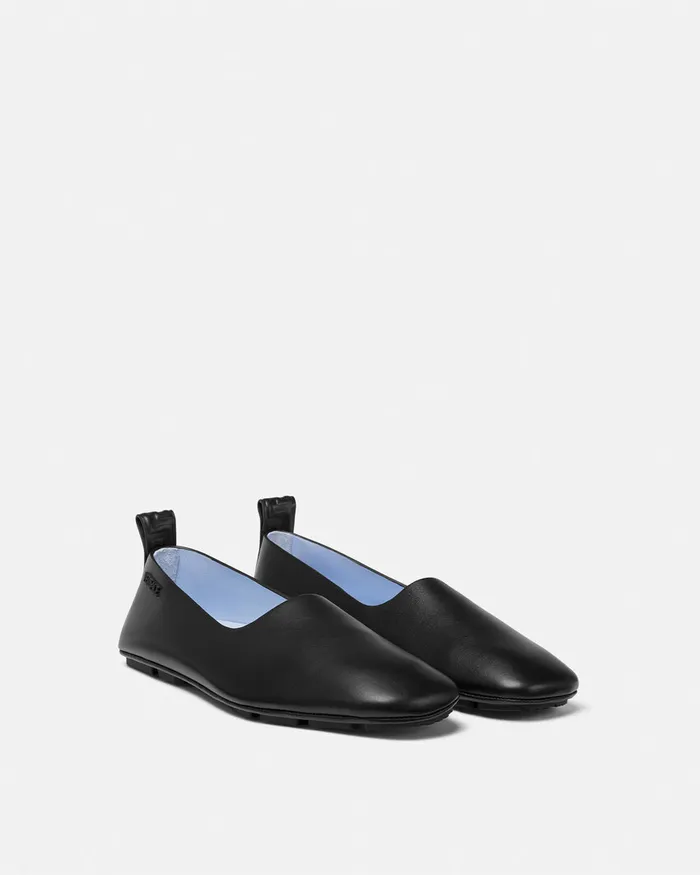 Versace Villa Driver Shoes Black Men Loafers and Slippers