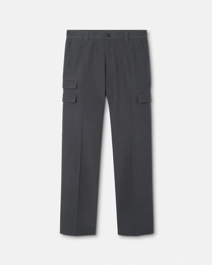 Versace Wool Cargo Trousers Gray Men Pants and Shorts