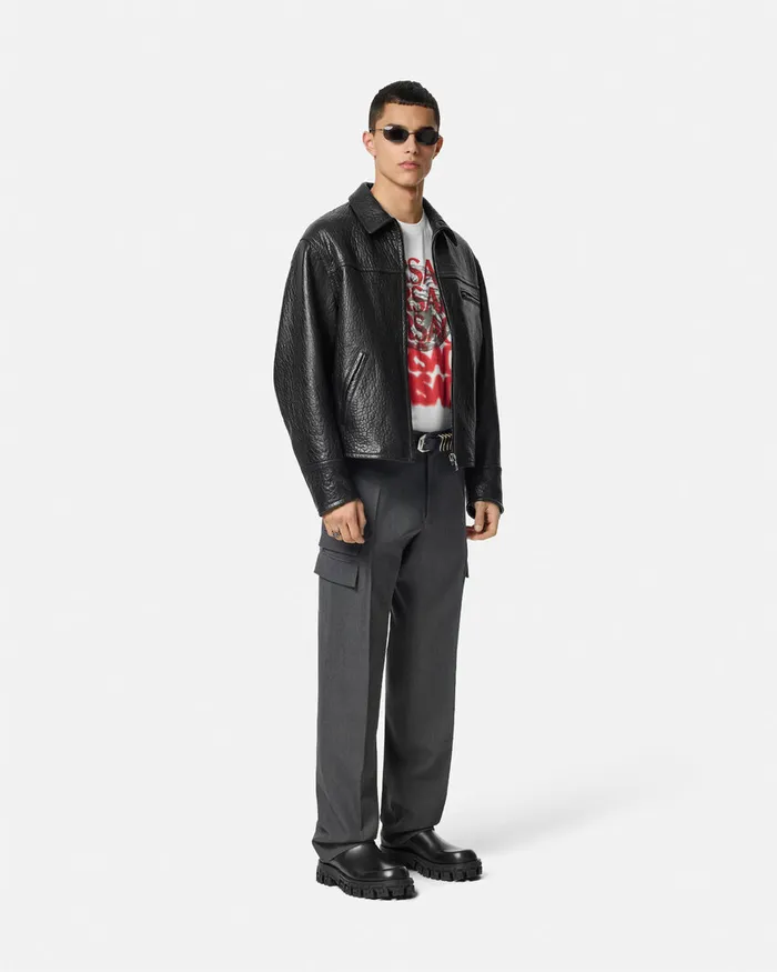 Versace Wool Cargo Trousers Gray Men Pants and Shorts