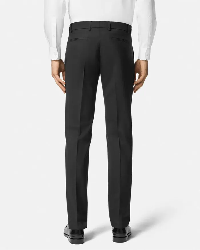 Versace Wool Formal Pants Black Men Blazers and Suits