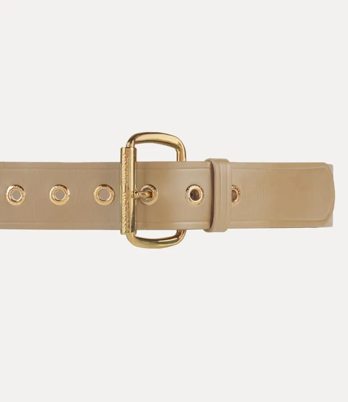 Vivienne Westwood Belts And Harnesses WomenMen Alex Belt Gold Nebbia Beige Leather
