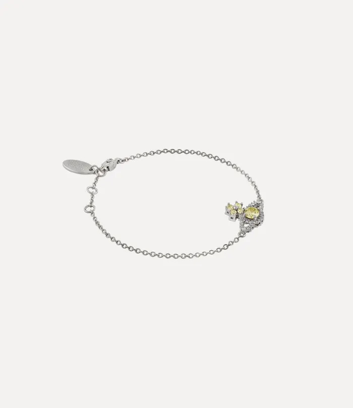 Vivienne Westwood Bracelets Women Valentina Orb Bracelet Platinum Yellow White Cz
