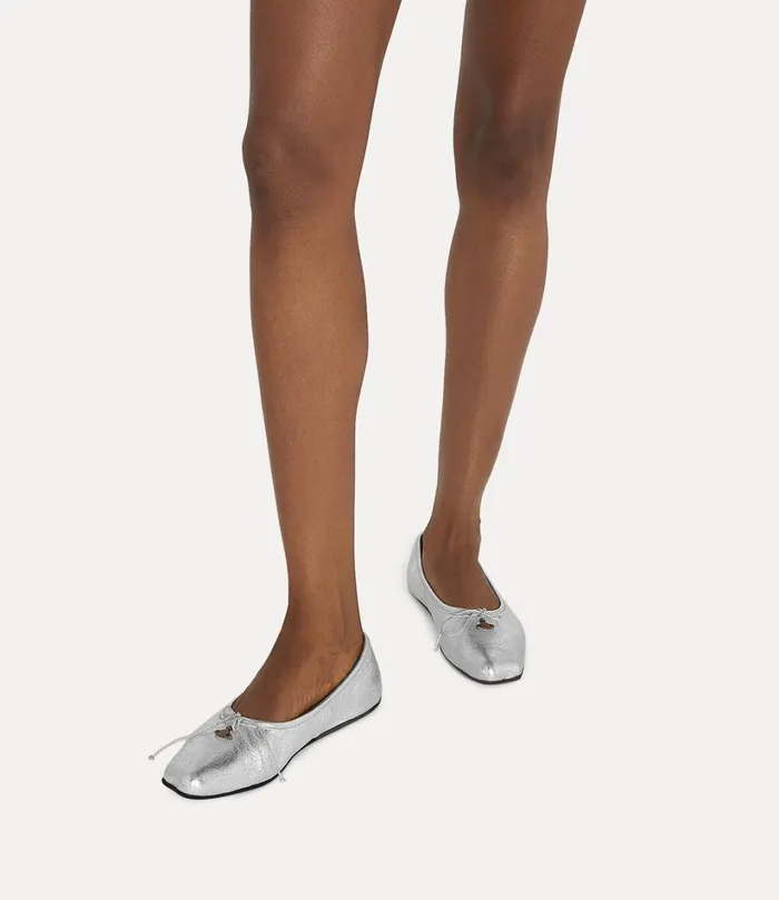 Vivienne Westwood Flats Women Brigitte Ballerina Silver