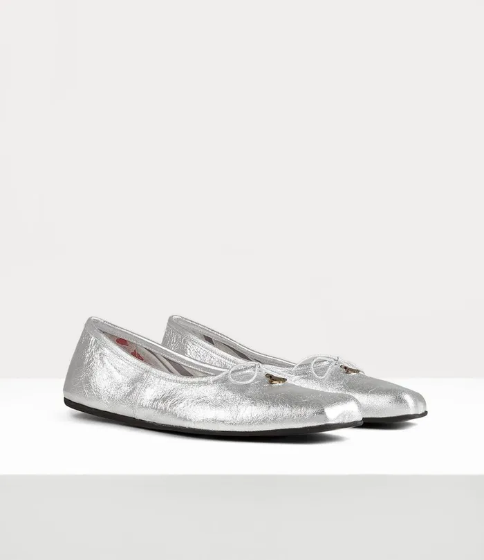 Vivienne Westwood Flats Women Brigitte Ballerina Silver