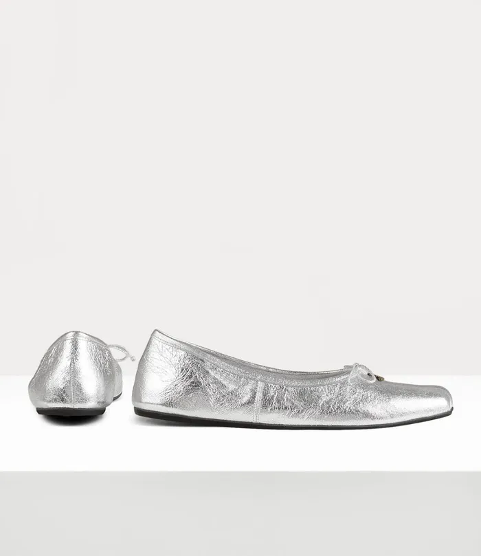 Vivienne Westwood Flats Women Brigitte Ballerina Silver