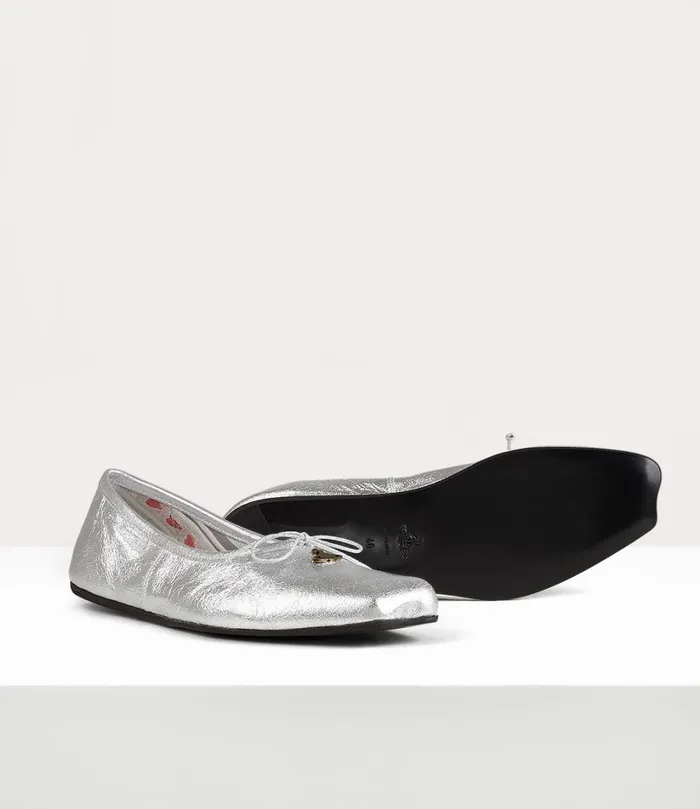 Vivienne Westwood Flats Women Brigitte Ballerina Silver