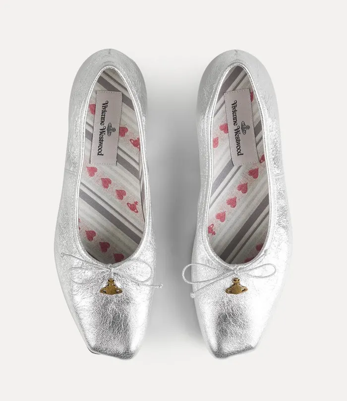 Vivienne Westwood Flats Women Brigitte Ballerina Silver