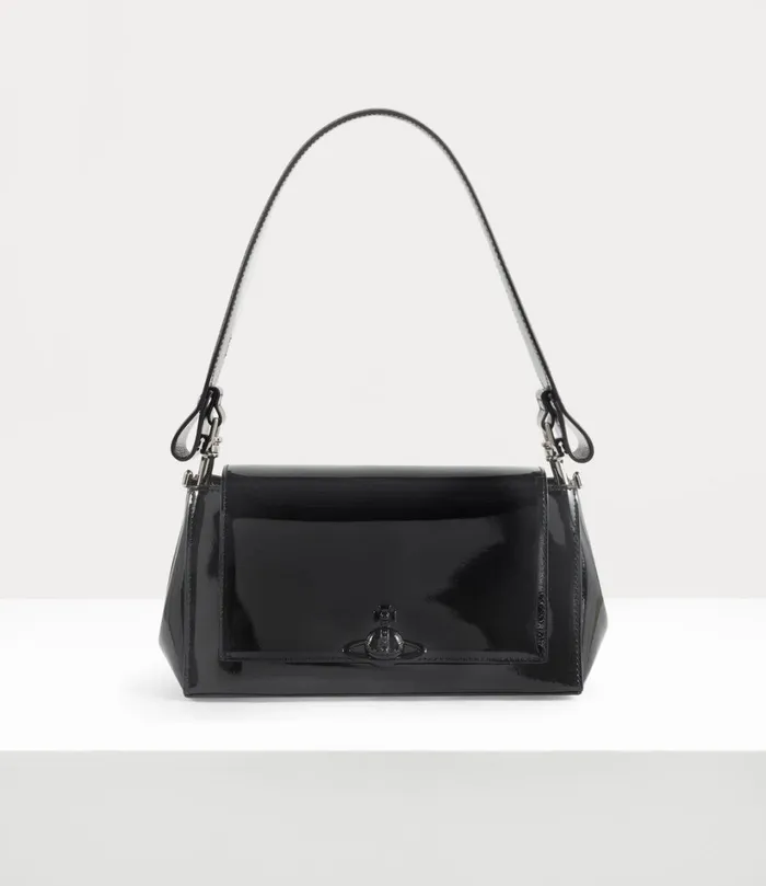 Vivienne Westwood Handbags Women Medium Hazel Handbag Black Enamel Orb