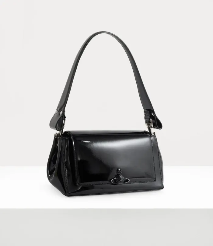 Vivienne Westwood Handbags Women Medium Hazel Handbag Black Enamel Orb
