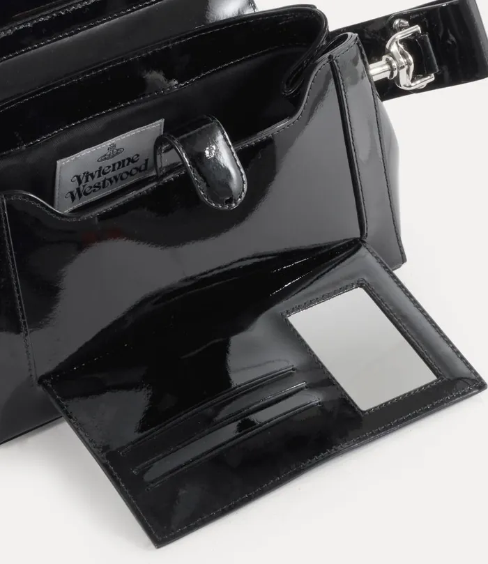 Vivienne Westwood Handbags Women Medium Hazel Handbag Black Enamel Orb