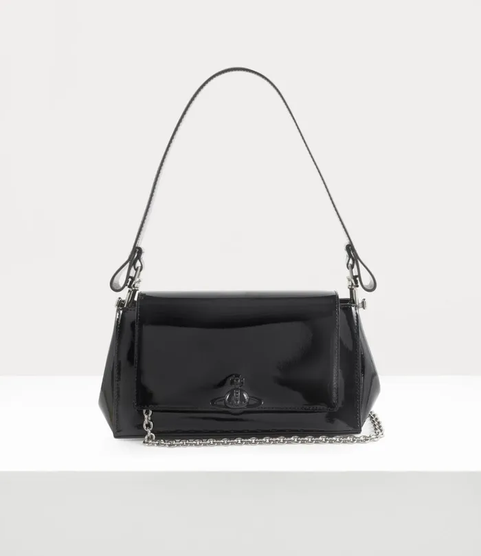 Vivienne Westwood Handbags Women Medium Hazel Handbag Black Enamel Orb