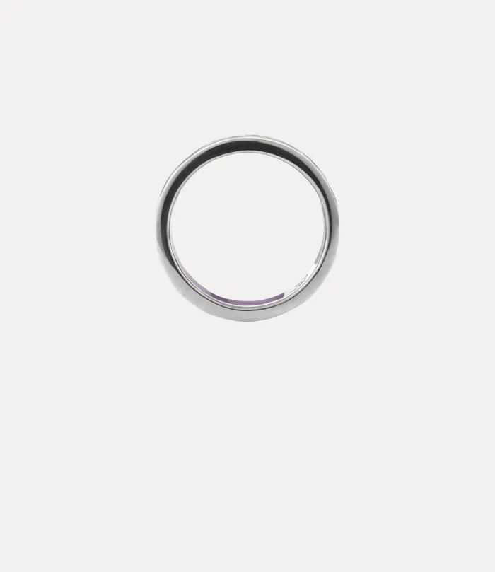 Vivienne Westwood Rings WomenMen Conduit Street Ring Platinum Navy Aubergine Enamel