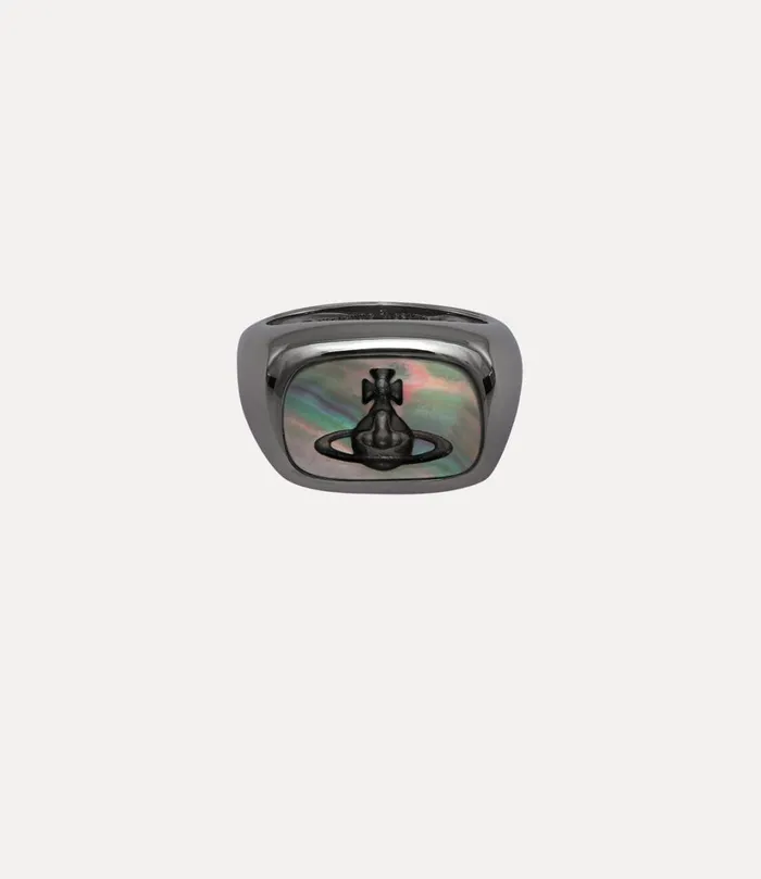 Vivienne Westwood Rings WomenMen York Ring Ruthenium Grey Mop