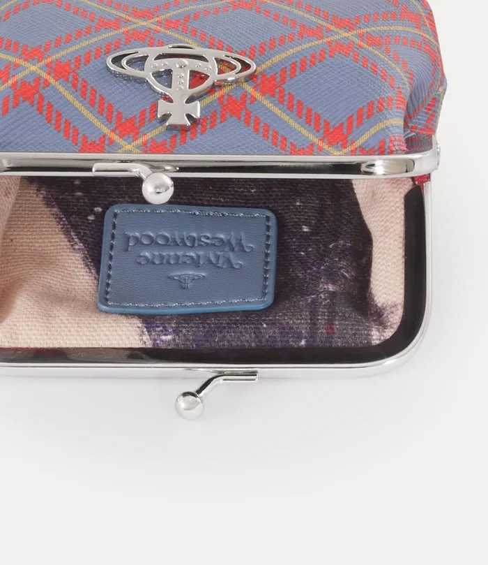 Vivienne Westwood Wallets And Purses Women Frame Coin Purse Blueorange Tartan