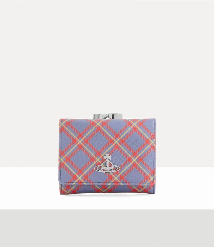 Vivienne Westwood Wallets And Purses Women Small Frame Wallet Blueorange Tartan Vivienne Westwood Wallets And Purses Women Small Frame Wallet Blueorange Tartan