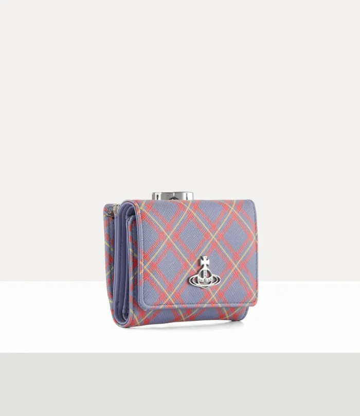 Vivienne Westwood Wallets And Purses Women Small Frame Wallet Blueorange Tartan