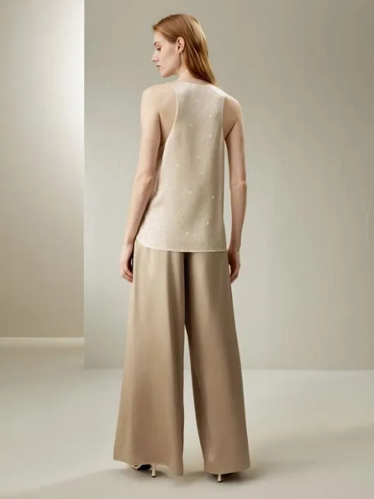 Watershine Bronze Silk Wide Leg Pants For Women Women Lilysilk Bottoms