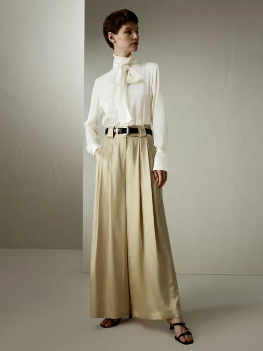 Watershine Silk Wide Leg Pants For Women Women Lilysilk Bottoms