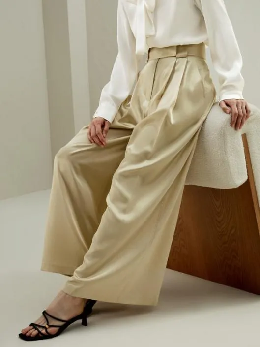 Watershine Silk Wide Leg Pants For Women Women Lilysilk Bottoms