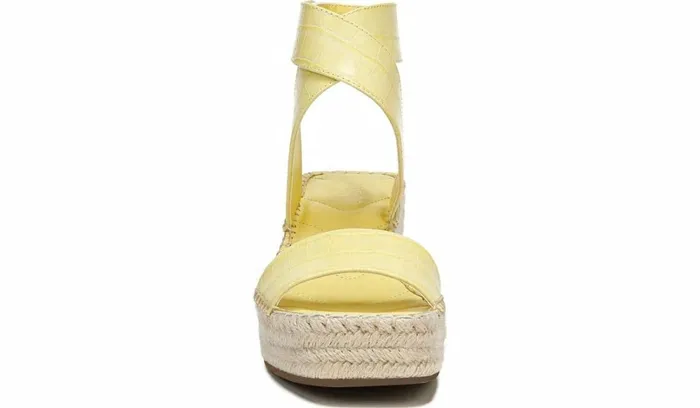Wedge Sandals Women Franco Sarto Franco Carezza Espadrille Wedge Sandal Light Yellow Leather