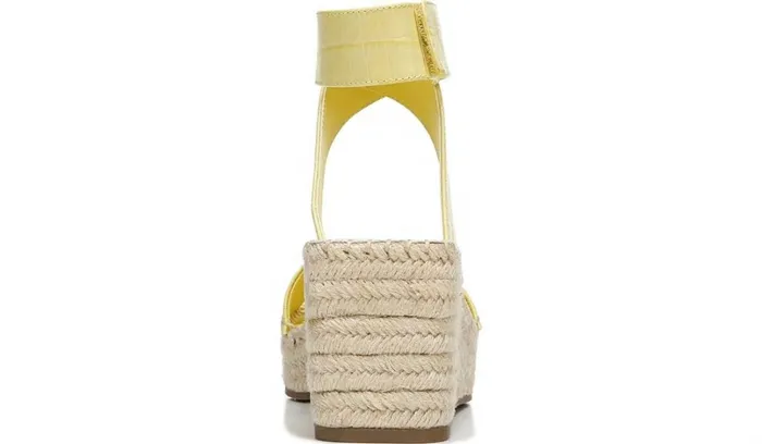 Wedge Sandals Women Franco Sarto Franco Carezza Espadrille Wedge Sandal Light Yellow Leather