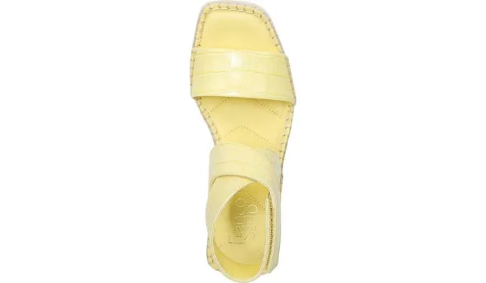 Wedge Sandals Women Franco Sarto Franco Carezza Espadrille Wedge Sandal Light Yellow Leather