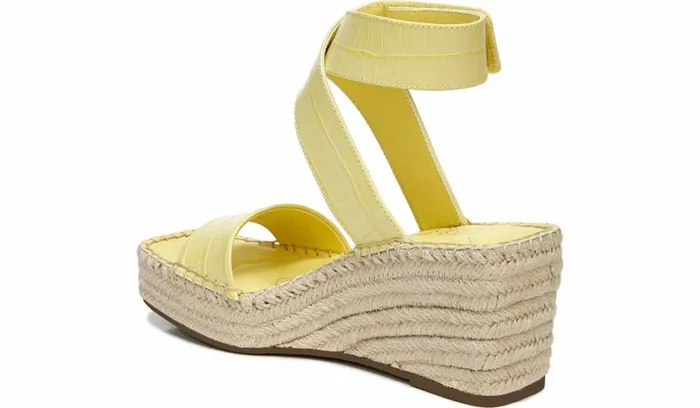 Wedge Sandals Women Franco Sarto Franco Carezza Espadrille Wedge Sandal Light Yellow Leather