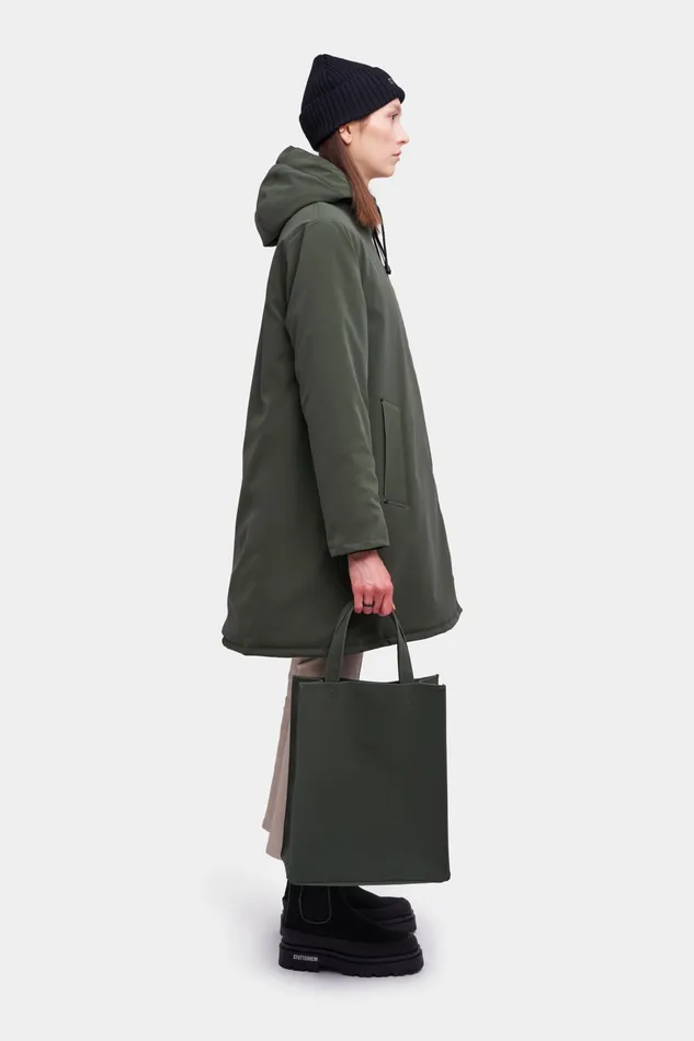 Winter Coats Women Stutterheim Mosebacke Matte Winter Jacket Dark Green