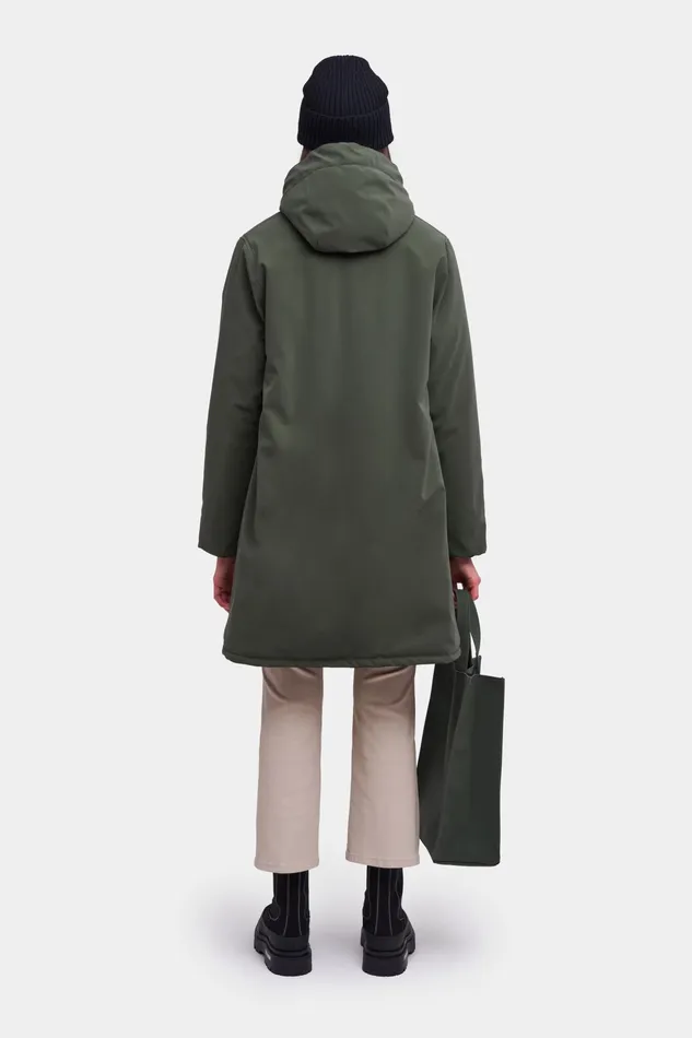 Winter Coats Women Stutterheim Mosebacke Matte Winter Jacket Dark Green