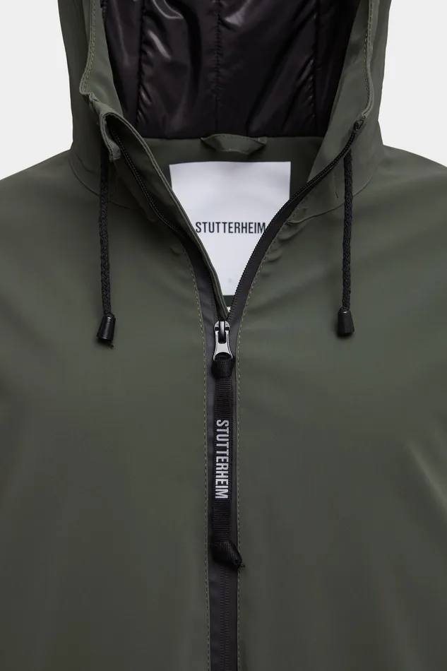 Winter Coats Women Stutterheim Mosebacke Matte Winter Jacket Dark Green
